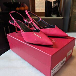 Stella Luna Hot Pink Patent Leather Cigarette Kitten Heels